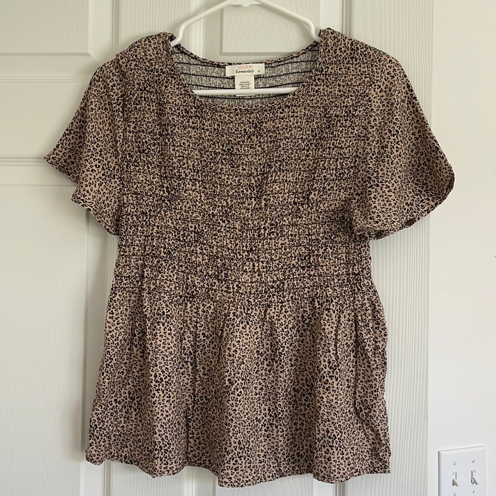 Cheetah Print Ruffled Top